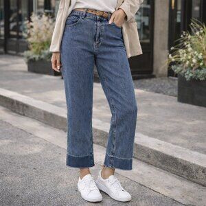 Rachel Comey SZ 8 100% Cotton Slim Legion Raw Hem Straight Leg Cropped Jeans